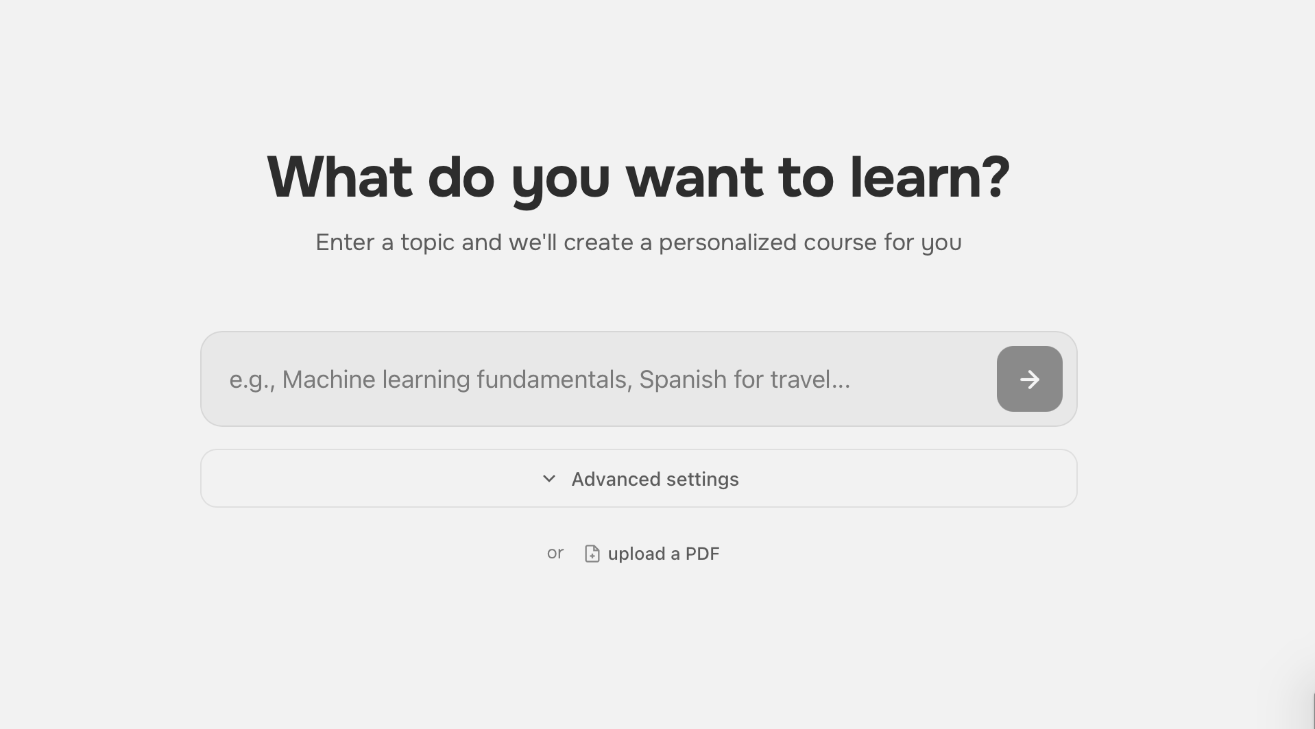 Describe what you want to learn